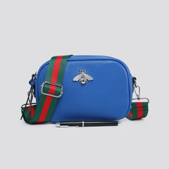 GREEN AND RED STRAP CROSSBODY BAG