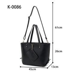 Black slouch bag with small bag & purse a set -
