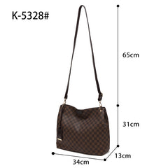 Brown check slouch bag with long strap - 5328 ( Back in store ) new!