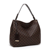 Brown check slouch bag with long strap - 5328 ( Back in store ) new!
