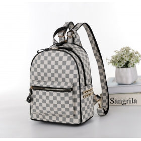 white check backpack