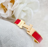 H Brecelet stainless steel Red