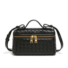 Elegant Woven Cube Crossbody Bag