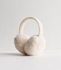 Cream Faux Fur Adjustable Headband Earmuffs