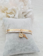 Ladies padlock and key stainless steel