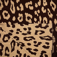 Leopard Print Cashmere Blend Winter Scarf with Tassels