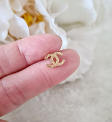 Stainless steel gold mini earrings