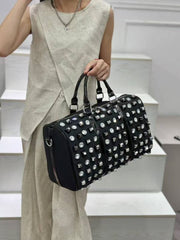 Sparkle and Edge Studded Duffle Bag in Black 60418