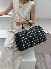 Sparkle and Edge Studded Duffle Bag in Black 60418