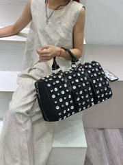 Sparkle and Edge Studded Duffle Bag in Black 60418