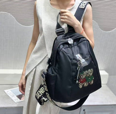 Fashion Backpack with Crystals Teddy Bears in Black 60399