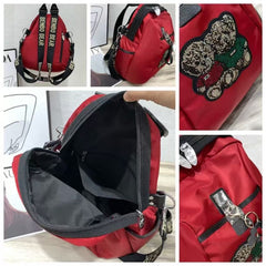 Fashion Backpack with Crystals Teddy Bears in Black 60399