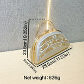 Arc Evening Bag with Handle and Crystal Clasp gold