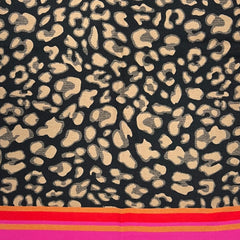 Leopard print with colouful border cashmere blend