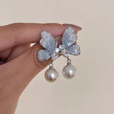 EUR441 Butterflies earrings in Light Blue
