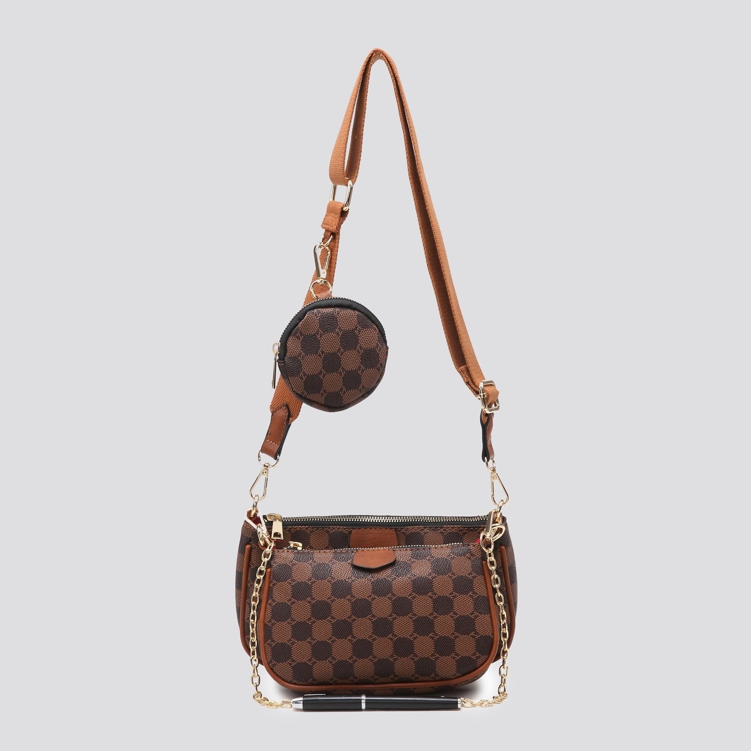 Set of 3 Shoulder bag Crossbody bag Round keychain