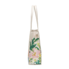 Grey flower Tote bag with long straps - 727