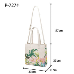 Grey flower Tote bag with long straps - 727
