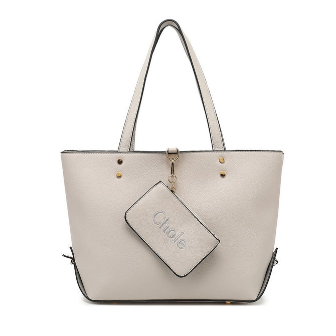 Beige slouch bag with small bag & purse a set