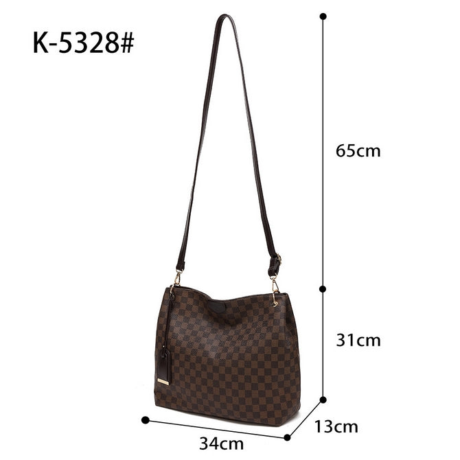 Black check slouch bag with long strap - 5328 ( Back in store )  new!