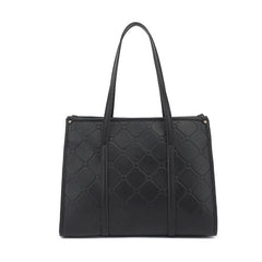Black Tote bag middle zip pocket with long strap - 5125
