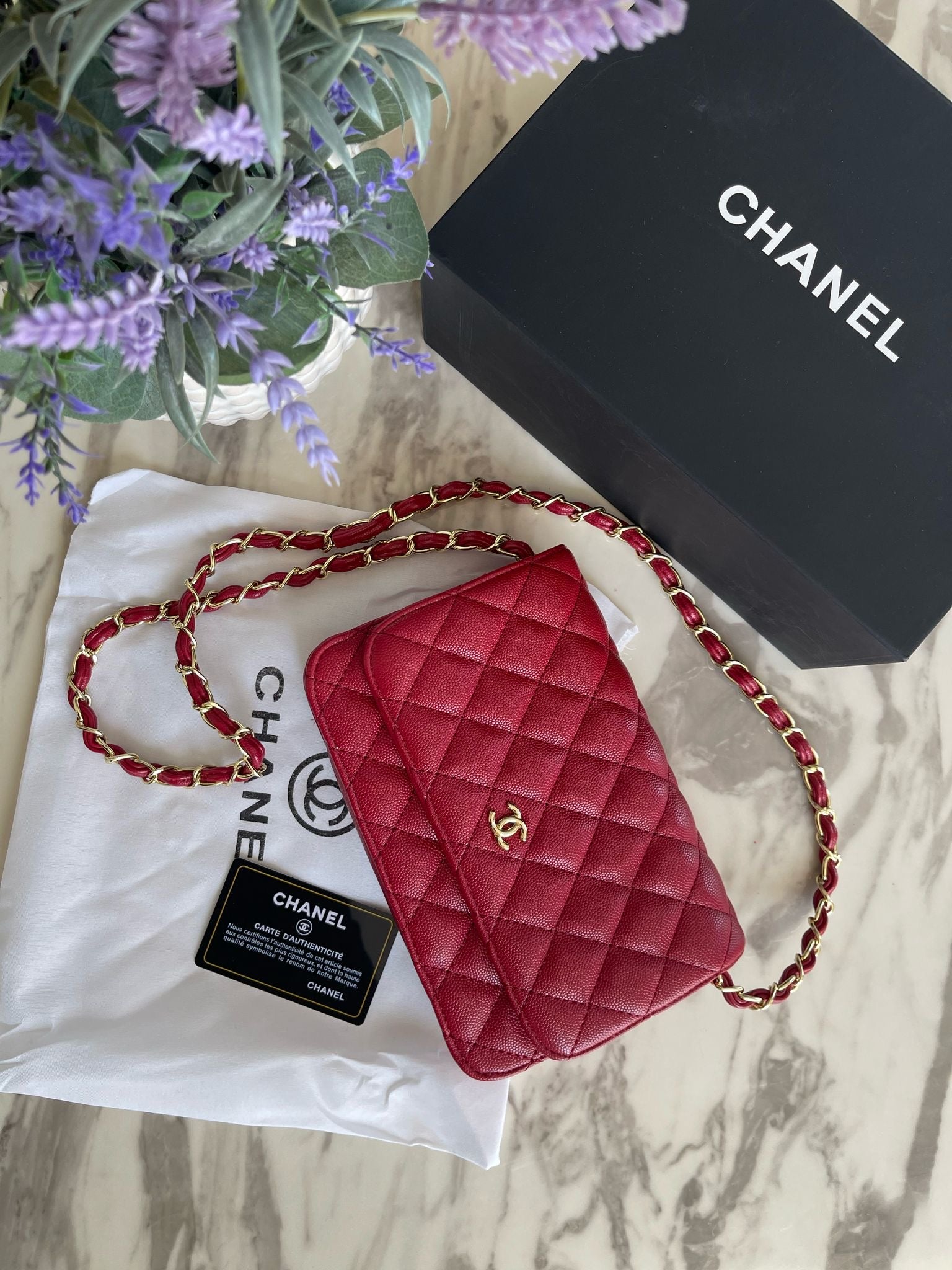 Mini CC leather women handbag