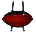 Black tote bag studd red lining with clutch a set - K0113