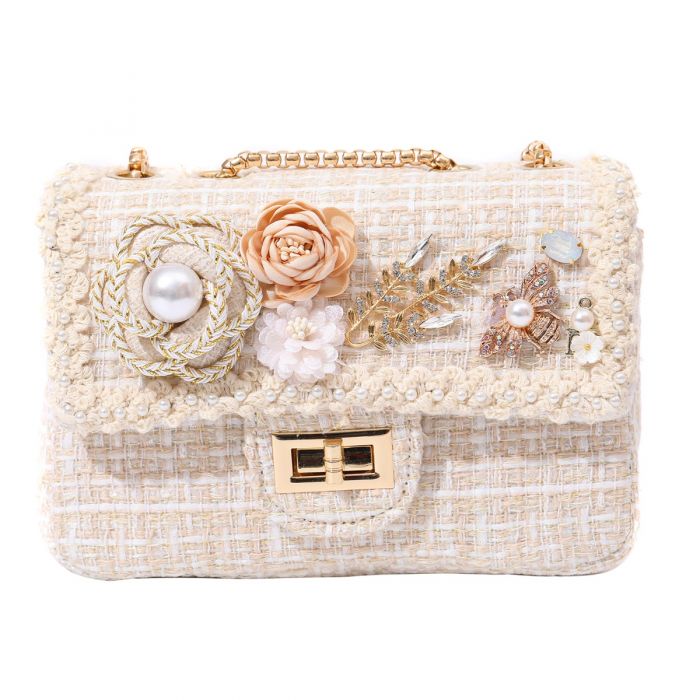 Tweet  Beige  Flap Square Bag