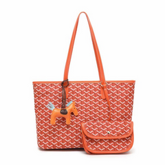 Mustard yellow horse shoulder bag with purses a set - K3229