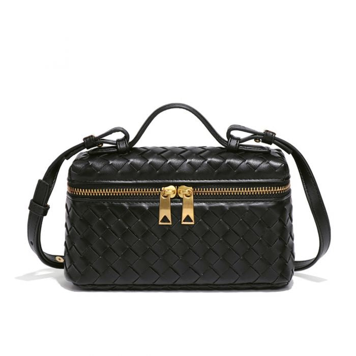 Elegant Woven Cube Crossbody Bag