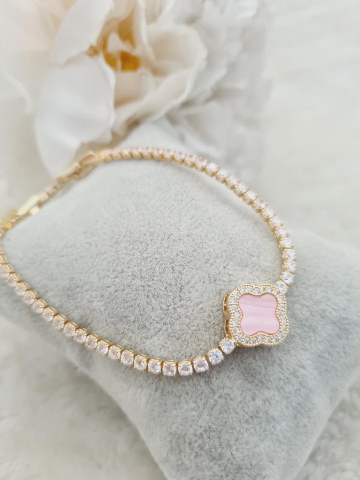 Tennis Brecelet with clover diamonty