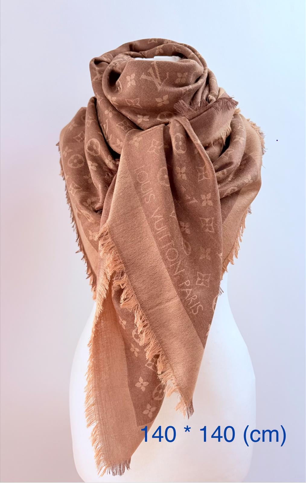 Large square scarves in four colours. 140cm * 140cm