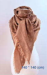 Large square scarves in four colours. 140cm * 140cm