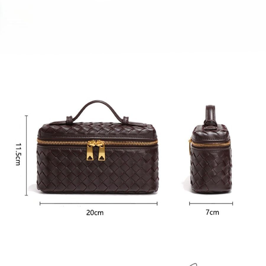 Elegant Woven Cube Crossbody Bag