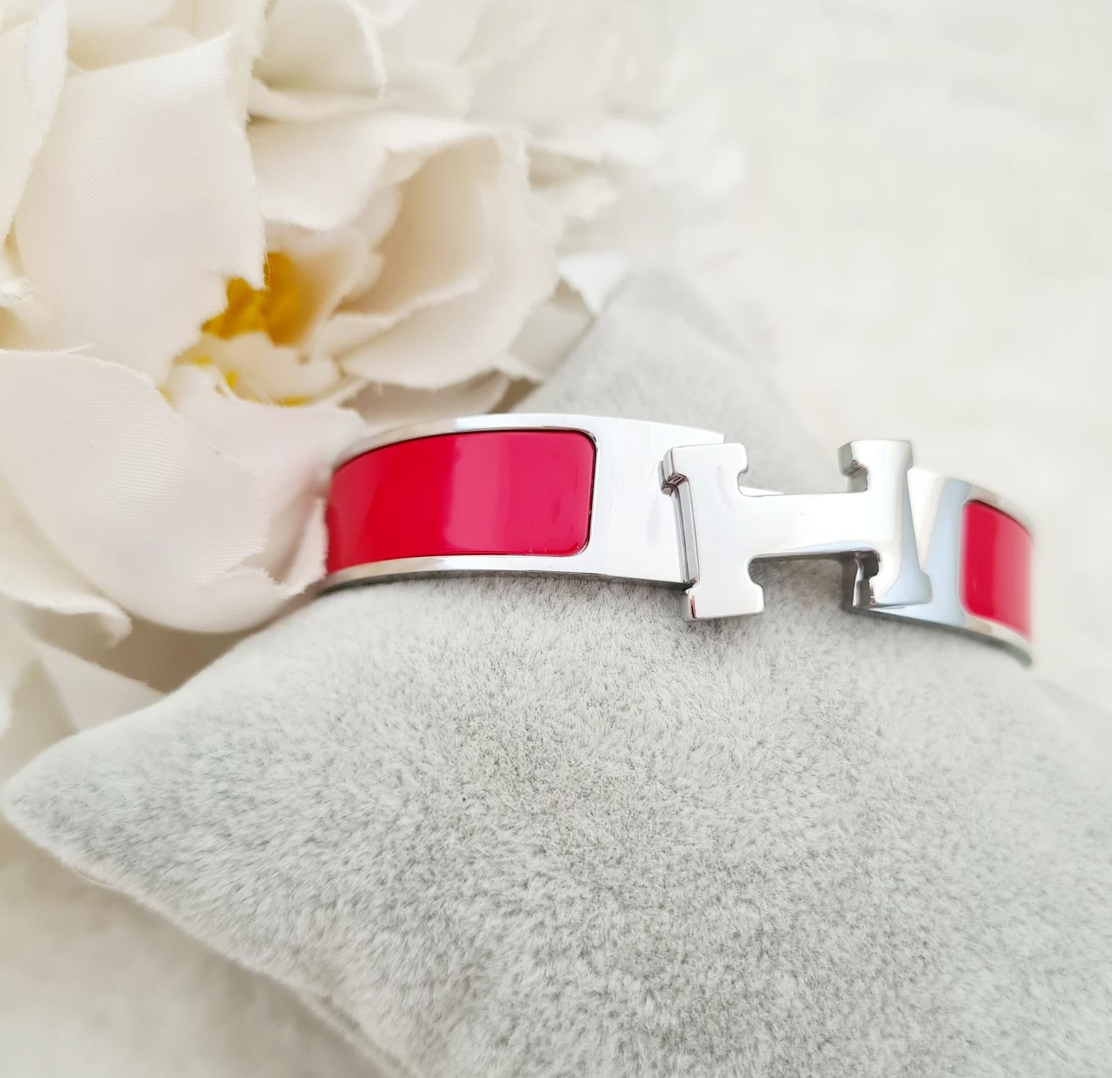 H Brecelet stainless steel Red