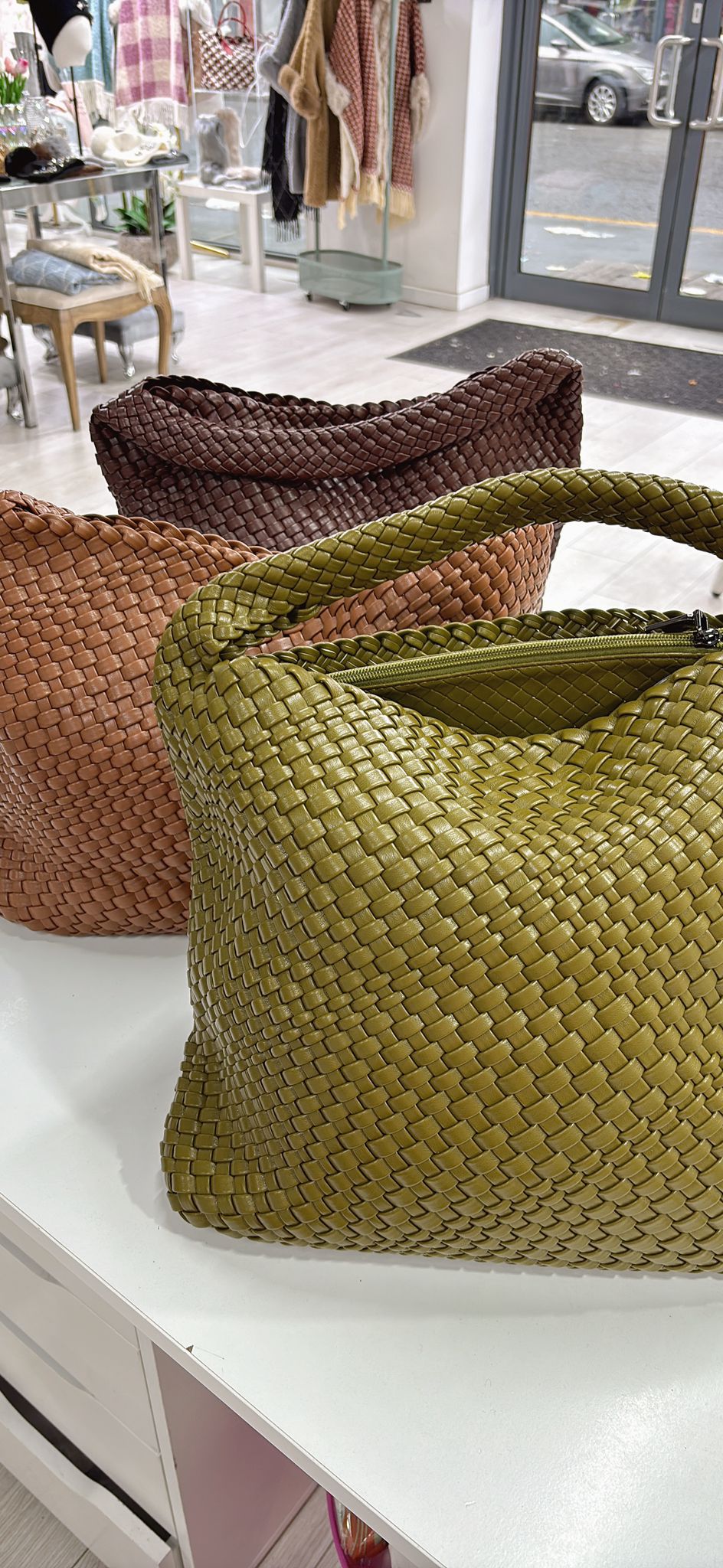 Weave two in one handbags hand made