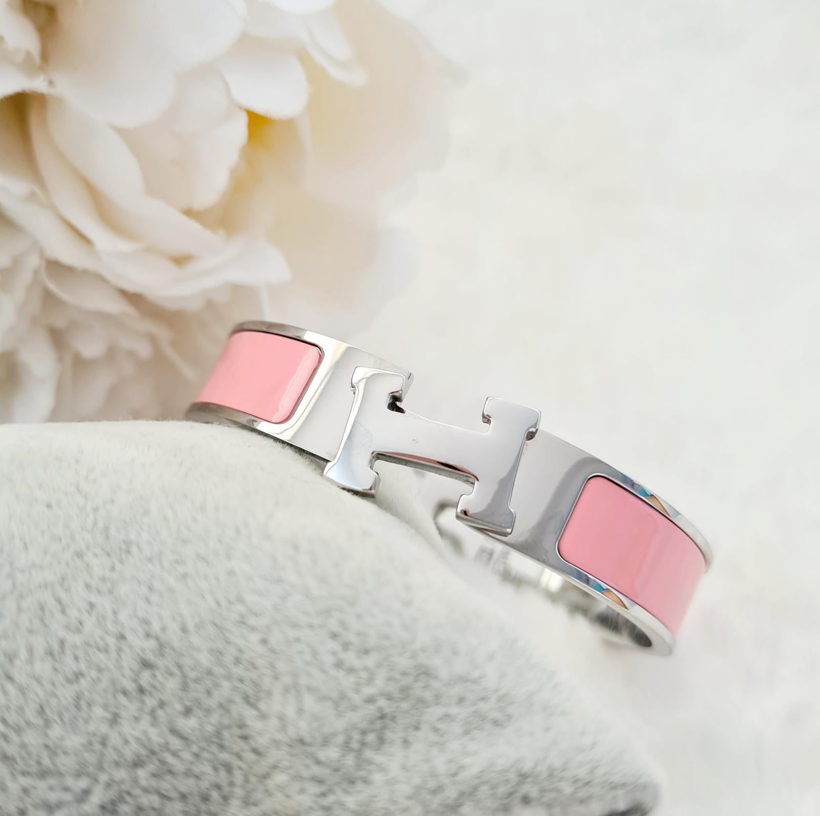 H Brecelet stainless steel pink