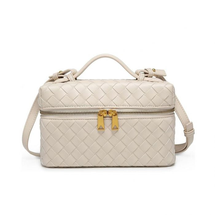 Elegant Woven Cube Crossbody Bag