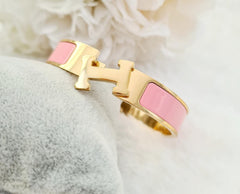 H Brecelet stainless steel pink