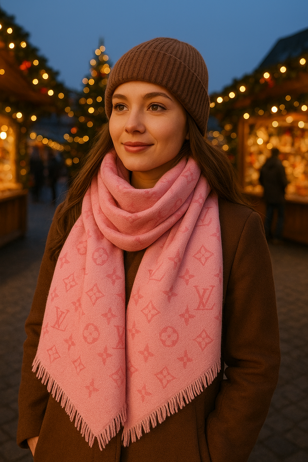 Large square scarves in four colours. 140cm * 140cm