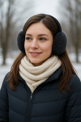Black Faux Fur Adjustable Headband Earmuffs