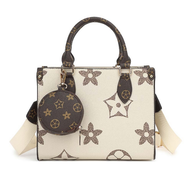 Apricot-star-print-top-handle-bag-with-coin-purse