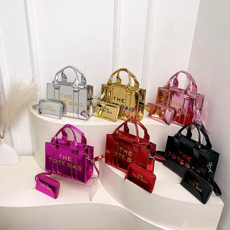 Shinny Tote bag with purse