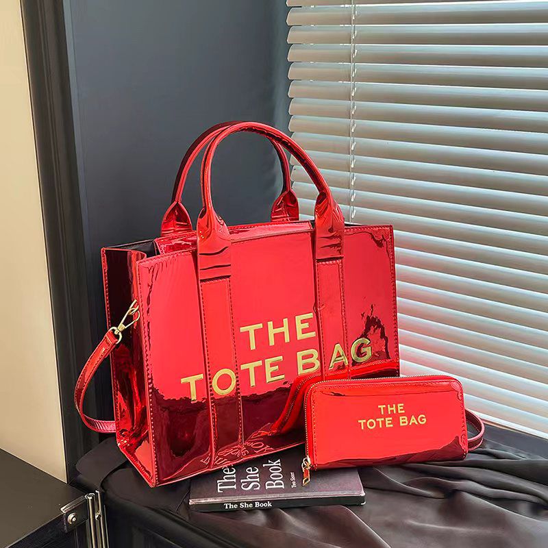 Shinny Tote bag with purse