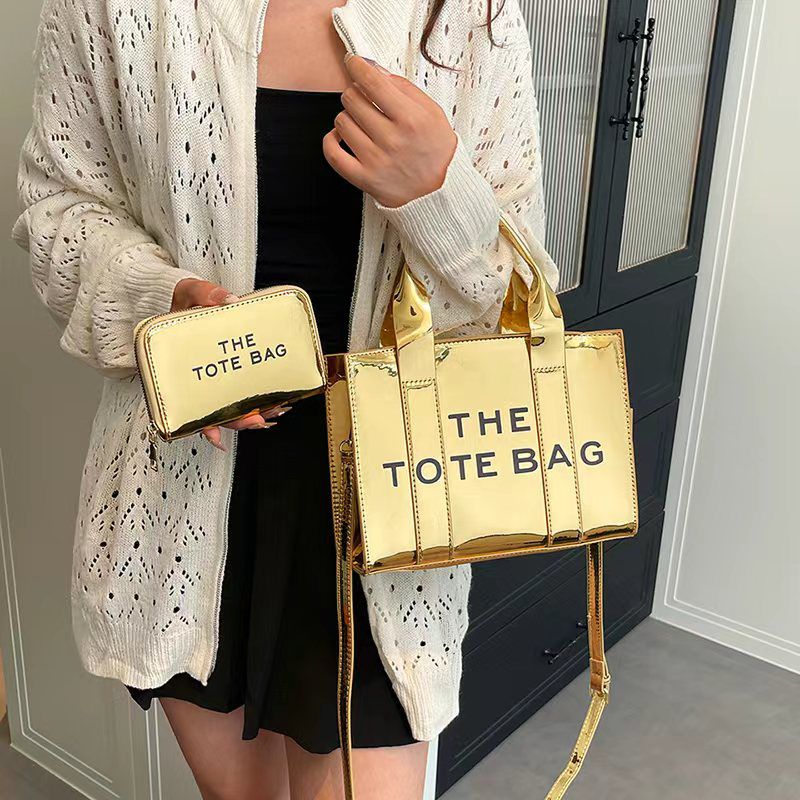 Shinny Tote bag with purse