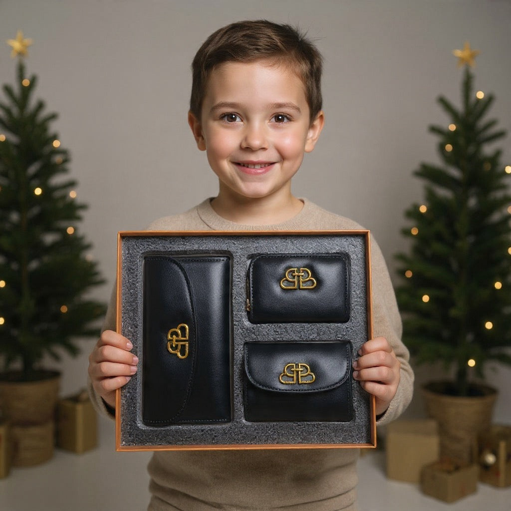 Ladies 3 piece set BB BLACK purse