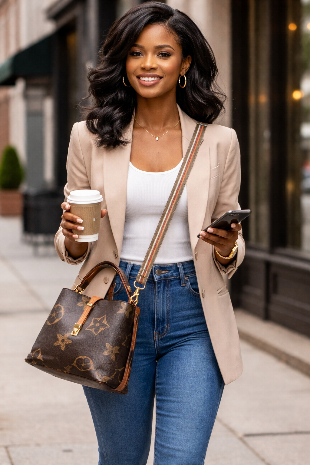 🤎 Brown Monogram Handbag — classy, practical, and stylish for everyday wear.