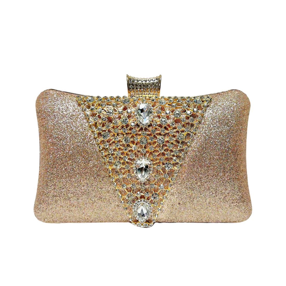 Crystals Details Evening Bag with Chain Handle