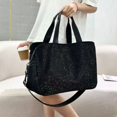 Diamond Shimmer Tote Bag black