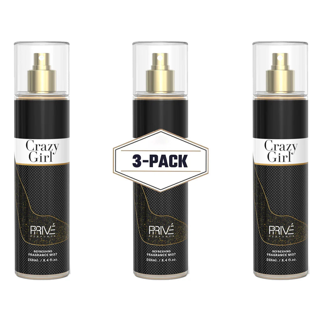 PRIVE Crazy Girl - Body Mist - 250ml 3-PACK